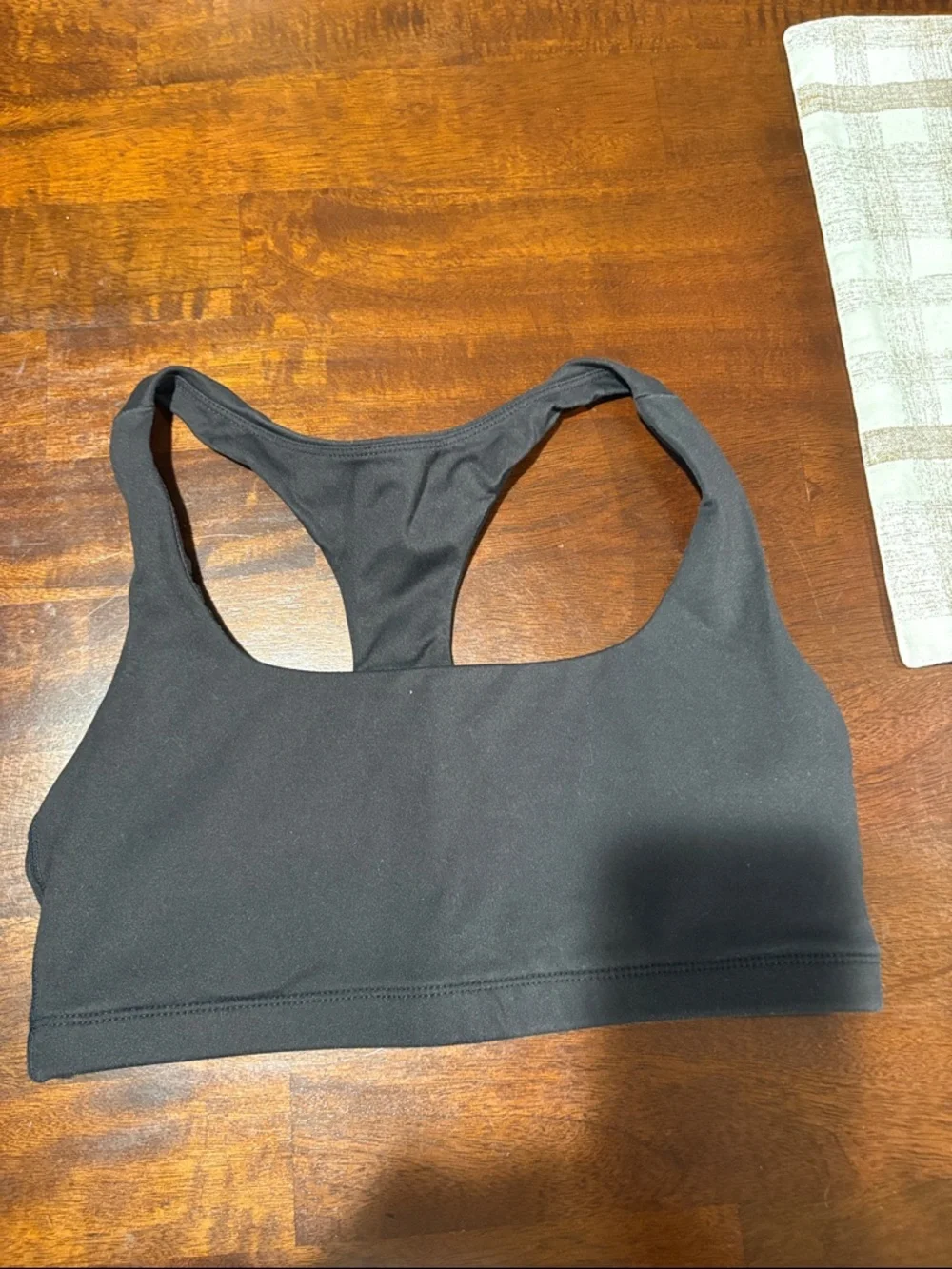 Black Racerback Sports Bra - Picture 1 of 3
